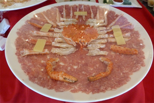 肉馅蒸帝王蟹